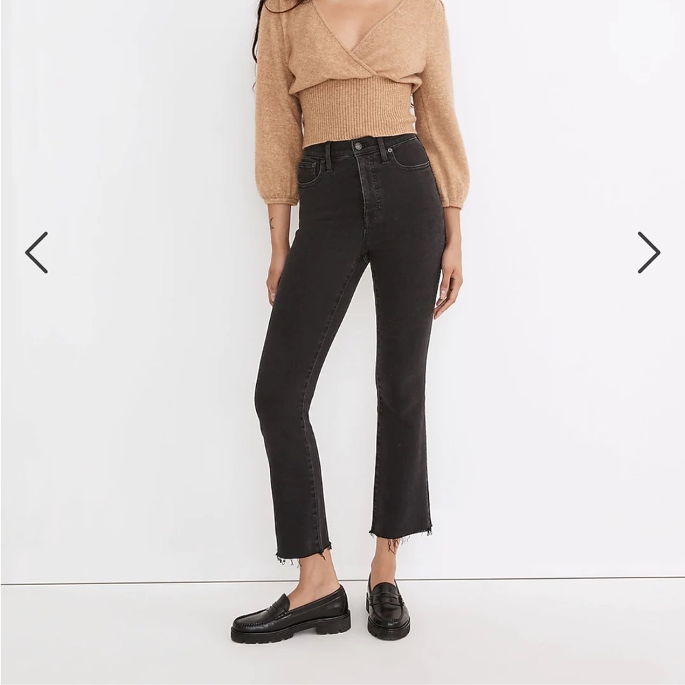 madewell cali demi-boot jeans in bayland wash: raw-hem edition